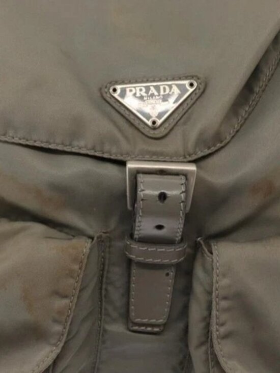 PRADA Backpack Nylon Gray Silver Auth 165573 main image 10